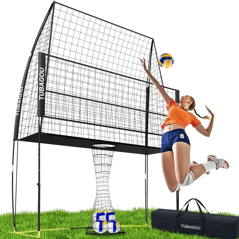 TUBAGOU 2025 Upgraded Volleyball Training Equipment Net Volleyball Spike Trainer for Indoor and Outdoor Volleyball Practice Net Station, Perfect for Team or Solo Training, Home Volleyball Net - Image 1